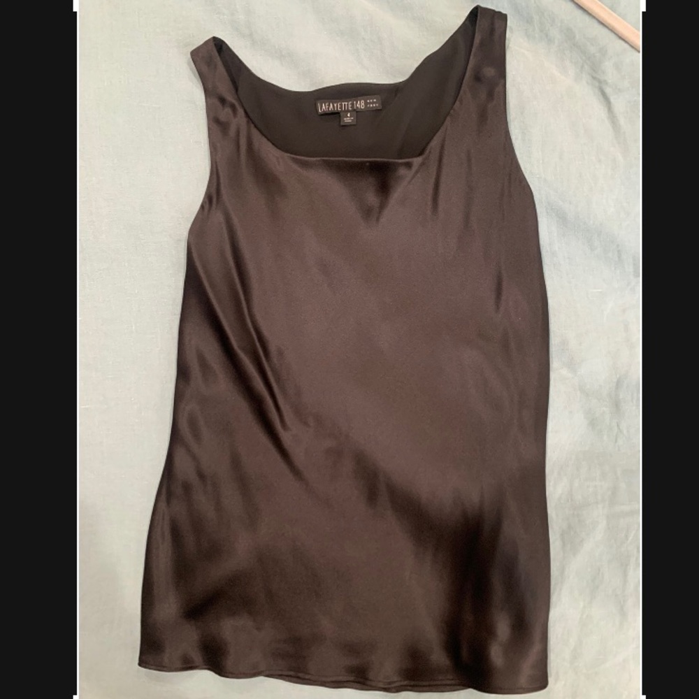 Black silk cami Lafayette 148 New York sz 4